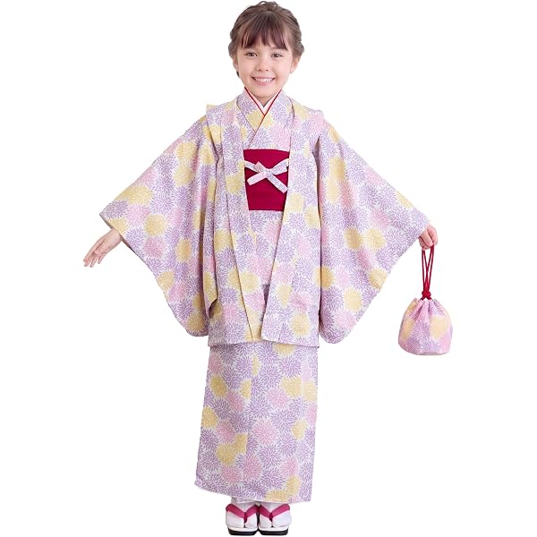 Amazon | [SAKIKU-EN] 七五三 七歳用 簡単 毬 鶴 金駒刺繍 正絹 結び帯